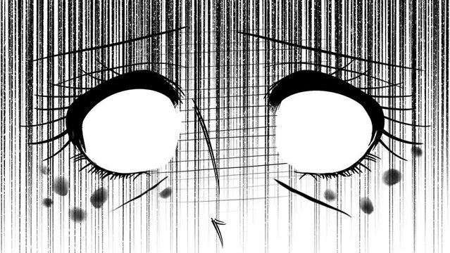 肌トラブル、老化した肌のシミ、シワ、くすみに怯える40代後半女性の70年代少女漫画イラスト