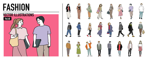 人物 ファッションおしゃれイラスト素材	