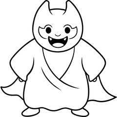 a Japanese ghost or demon crazy cute funny vector illustration