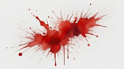 abstract splash blood  watercolor background illustration on white