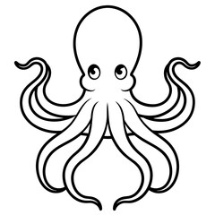 octopus cartoon character vector illustration