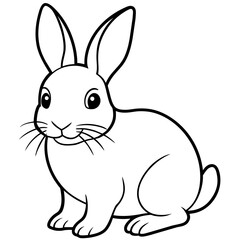 vector illustration of a rabbit or Easter bunny. line art kid's coloring page
