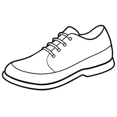 sport shoes vector illustration.  Line art kid's coloring page