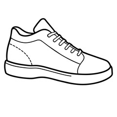 sport shoes vector illustration.  Line art kid's coloring page