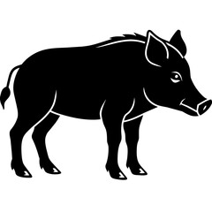 silhouette of a pig vector illustration 