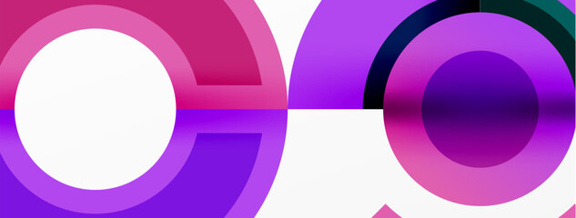 Colorfulness is represented by a pink and purple circle with a white circle in the middle against a white background. The design showcases symmetry and tints and shades of magenta and electric blue