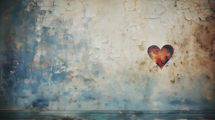 Aged Wall Texture Heart Graffiti Peeling Paint Urban Decay Love Symbol