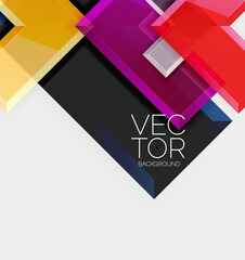 A purple rectangle with a vibrant violet background showcasing the word vector in an electric blue font. The design includes magenta tints and shades, a pattern of graphics, and triangular elements