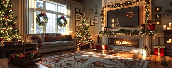 Automated holiday decorating system with customizable themes and settings