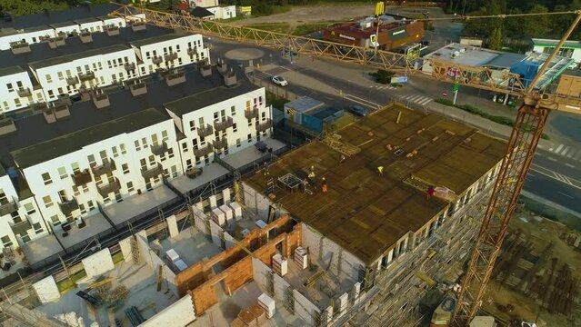 Construction Of The Building Stargard Budowa Budynku Aerial View Poland