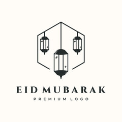 electric lamp vintage logo vector minimalist illustration design, ramadan ornament symbol design