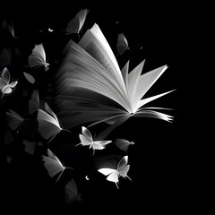 book with flowers. Generative AI