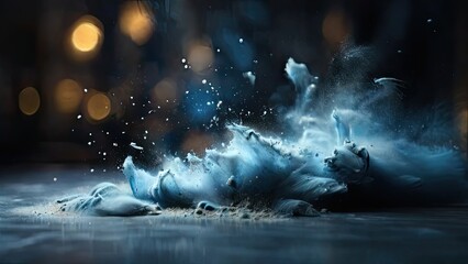 Fototapeta premium close up bokeh spark blue dust blur background