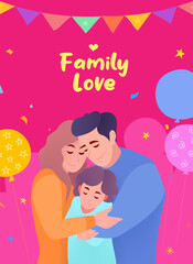 vertical illustration for International Day of Families