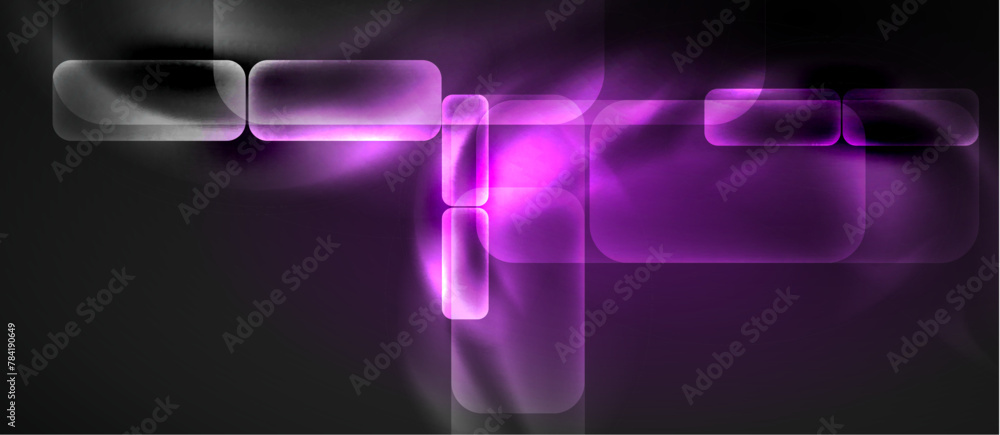Poster a violet light is illuminating the darkness of a black background, creating a mysterious and enchant
