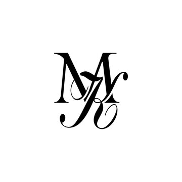Initial Mixed Letter Logo. Logotype design. Simple Luxury Black Flat Vector MK