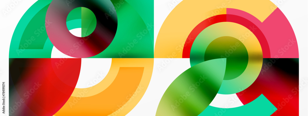 Poster a playful design featuring colorful circles forms the number 92 against a white background. this cre