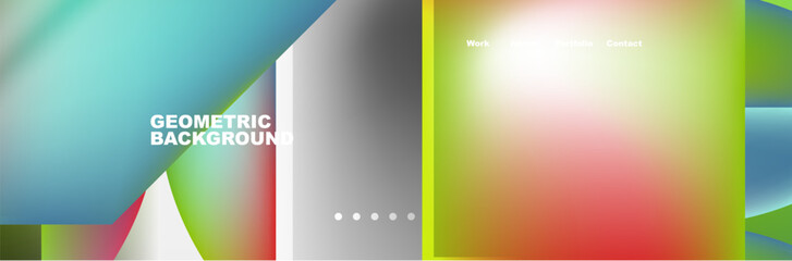 A vibrant geometric background featuring liquid rectangles in magenta and electric blue tones. The blurred effect creates a stunning pattern for logos and macro photography