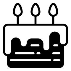 Cake icon, glyph icon style