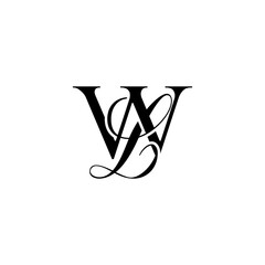 Initial Mixed Letter Logo. Logotype design. Simple Luxury Black Flat Vector WL