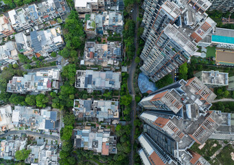 Aerial view of modern apartment house in China