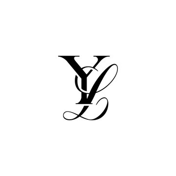 Initial Mixed Letter Logo. Logotype design. Simple Luxury Black Flat Vector YL