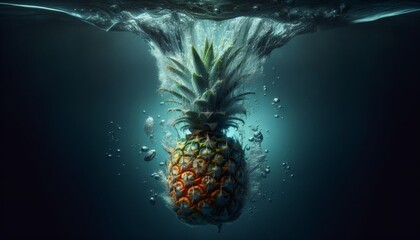 Pineapple Fruit Studio Photography - obrazy, fototapety, plakaty