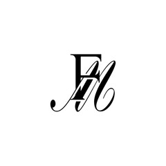 Initial Mixed Letter Logo. Logotype design. Simple Luxury Black Flat Vector FM
