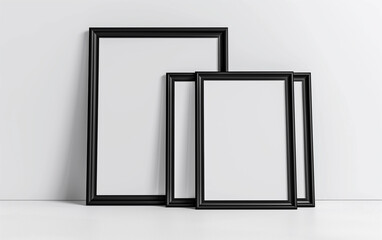 Modern Frame Mockup on White, Perfect for Artwork Display - frame mockup, gallery setup