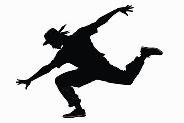 silhouette of a hip hop dancer vector