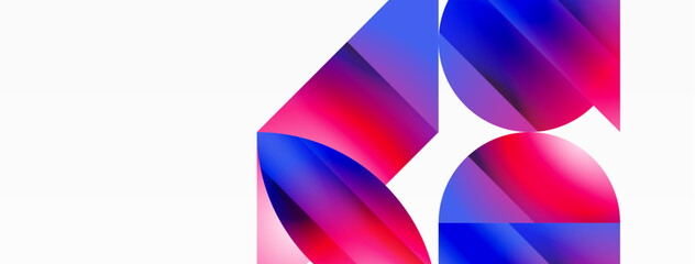 A purple triangle surrounded by violet tints and shades, with hints of electric blue and magenta. The logo is a modern art piece using circles and glass in the design