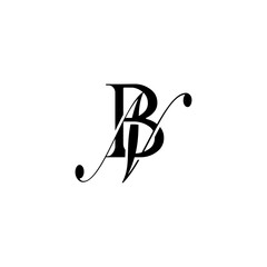 Initial Mixed Letter Logo. Logotype design. Simple Luxury Black Flat Vector BN © nur