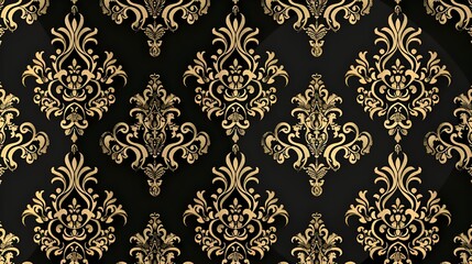 Seamless gold Floral style Patterns