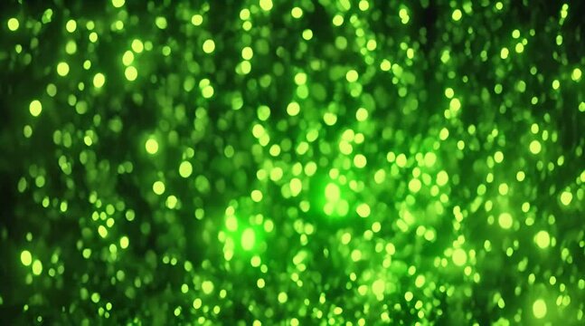 Enchanting Green Particle Symphony: Looping Animation for Mesmerizing Background Playback