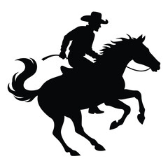 rodeo silhouette vector on isolated background