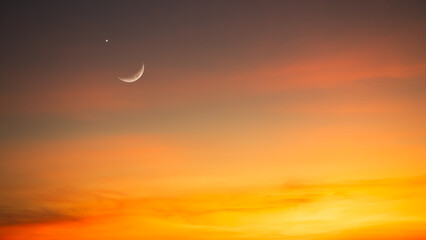 Islam Moon Star Night Isra miraj Namaz Sunset Background Mubaruk Greeting Islam Ramadan Element...