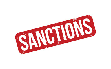 Sanctions Stamp. Red Sanctions Rubber grunge Stamp