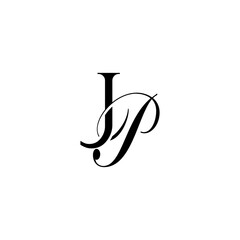 Initial Mixed Letter Logo. Logotype design. Simple Luxury Black Flat Vector JP