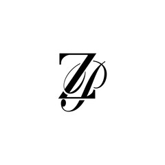 Initial Mixed Letter Logo. Logotype design. Simple Luxury Black Flat Vector ZP