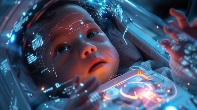 Depict the newborns sensitivity to touch, temperature, and other sensory stimuli