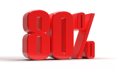 80 percent in 3d rendering isolated