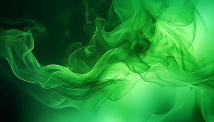 abstract green background with smoke and wave