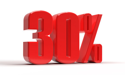 30 percent in 3d rendering isolated