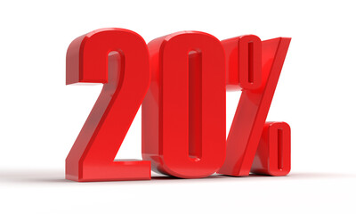20 percent in 3d rendering isolated
