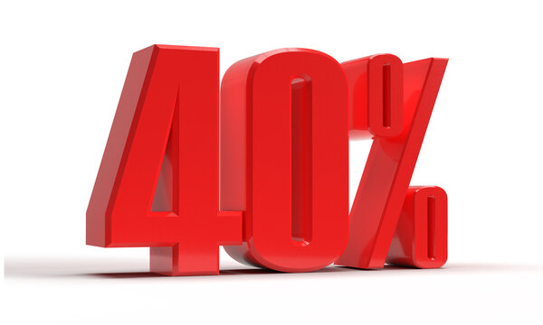 40 percent in 3d rendering isolated