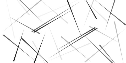 Random chaotic lines abstract geometric pattern / texture. Black outline monochrome texture. Vector illustration.