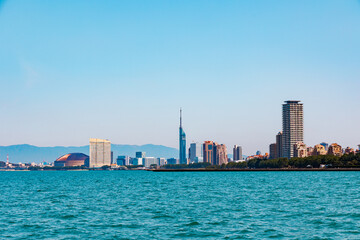 能古島からみた福岡の街並み