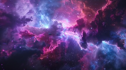 Celestial Nebula: Mesmerizing Purple Nebula n the Vastness of Space