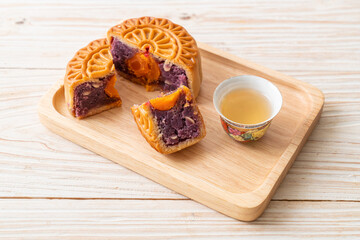 Chinese moon cake purple sweet potato flavour