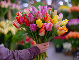 eartwarming Mother's Day Surprise: Colorful Tulip Bouquets Bring Joy